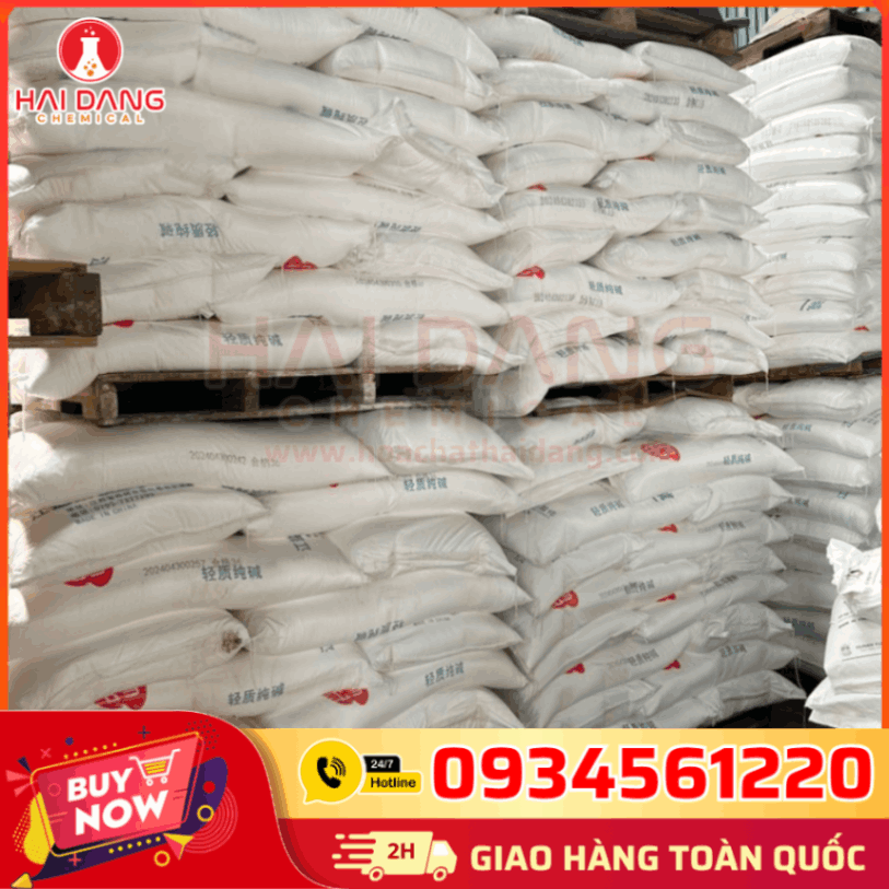 Soda Ash Light Trung Quốc 99% – Hóa chất công nghiệp, bột trắng mịn, dễ tan, dùng trong xử lý nước và tẩy rửa.