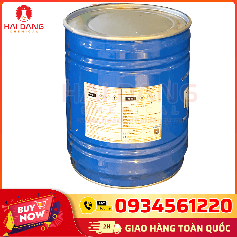 Chất Tẩy Dương Sodium Hydrosulfite Na2S2O4 90% Trung Quốc – Thùng 50kg, Hóa Chất Giặt Nhuộm Chính Hãng
