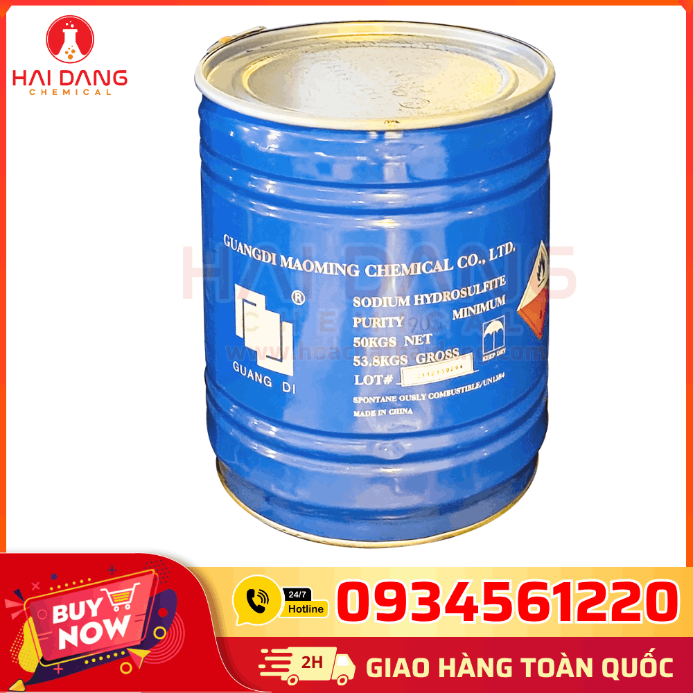 Sodium Hydrosulfite 90% China – Hóa Chất Tẩy Trắng, Giảm Màu, Dùng Trong Dệt Nhuộm Và Xử Lý Nước