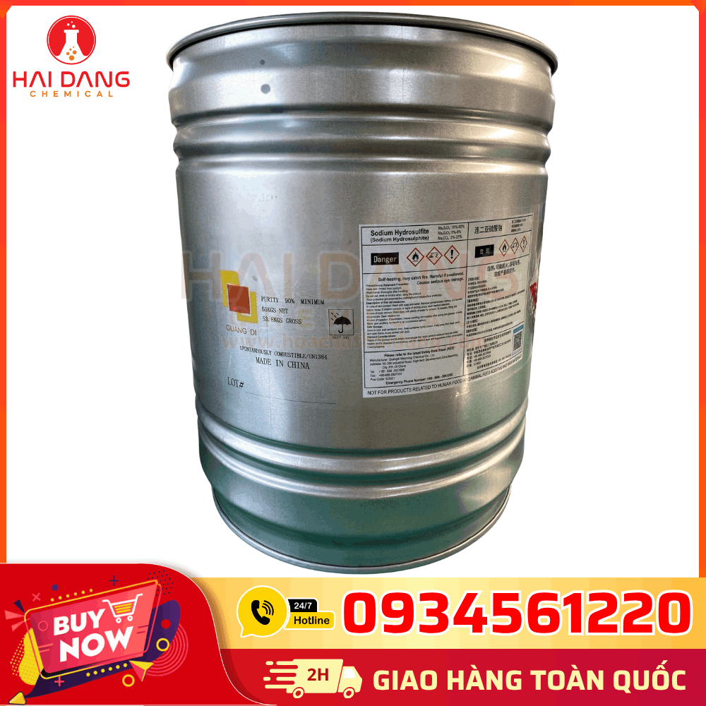Tẩy Đường Sodium Hydrosulfite Na₂S₂O₄ 90% Maoming Trung Quốc – Hóa Chất Khử Màu, Làm Sạch Và Tẩy Trắng Hiệu Quả.