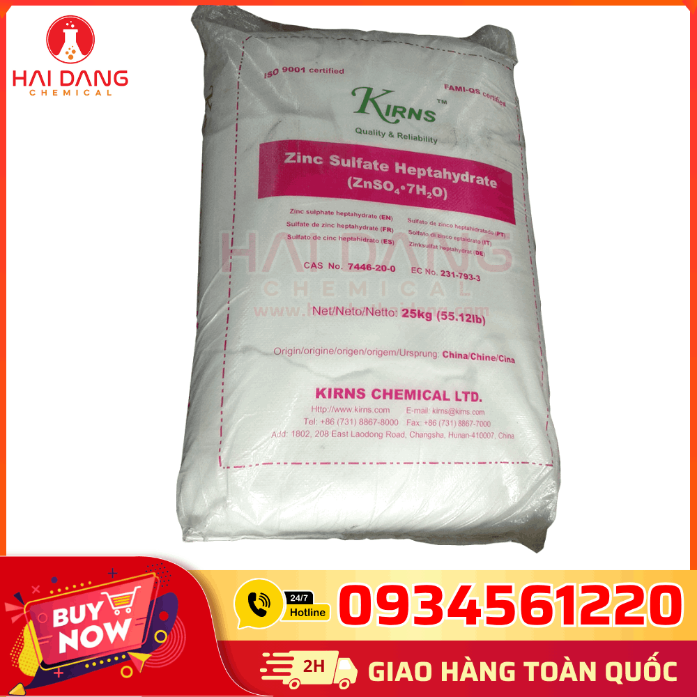 Zinc Sulphate ZnSO₄ Việt Nam 25kg/bao – Hóa Chất Công Nghiệp Phân Bón, Thức Ăn Gia Súc