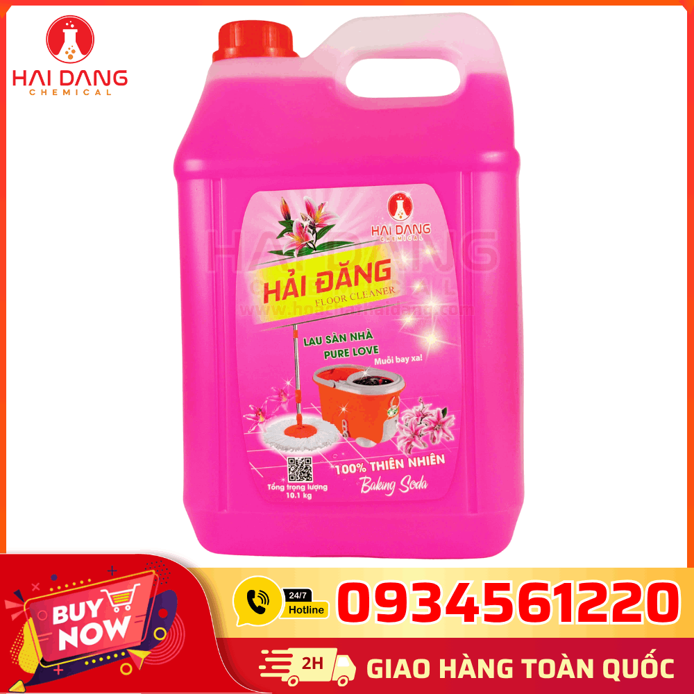 Nước Lau Sàn Hải Đăng Hương Pure Love – Can 10 Lít, Làm Sạch Cho Nhà Hàng Khách Sạn