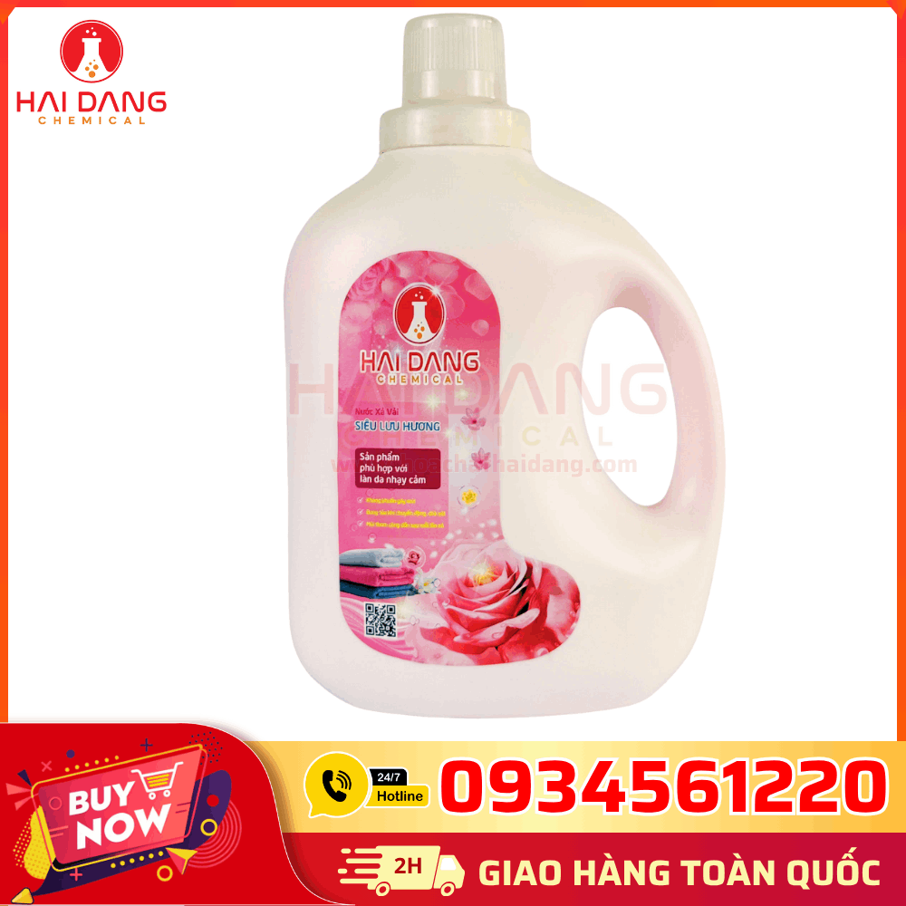 Nước Xả Vải Hải Đăng 10 Lít – Hương Hoa Hồng Chính Hãng Việt Nam