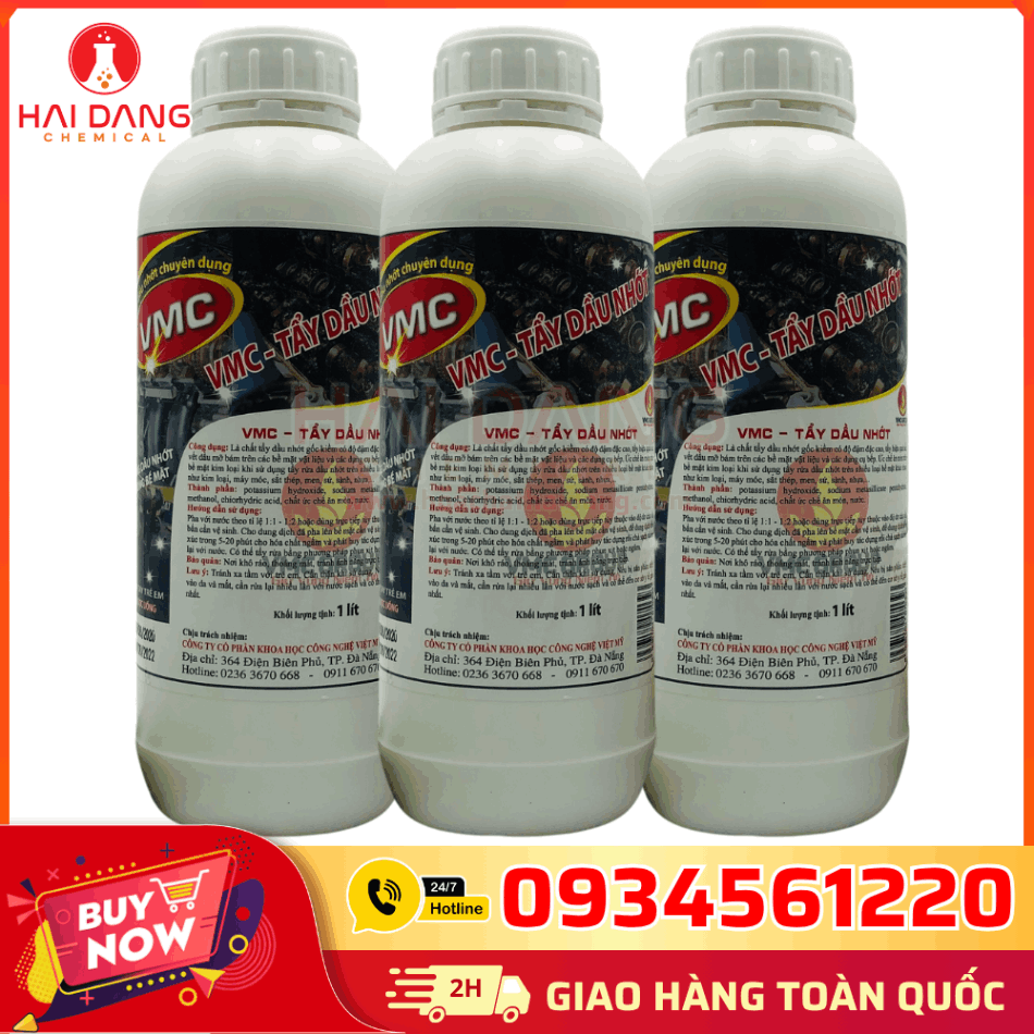 Kho Hàng Tẩy Dầu Nhớt VMC – Hóa Chất Tẩy Rửa Dầu Mỡ & Cấu Cặn Chính Hãng Hải Đăng