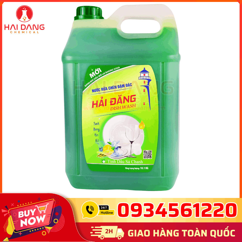 Nước Rửa Chén Hải Đăng – Hương Sả Chanh Việt Nam, Làm Sạch Dầu Mỡ Hiệu Quả