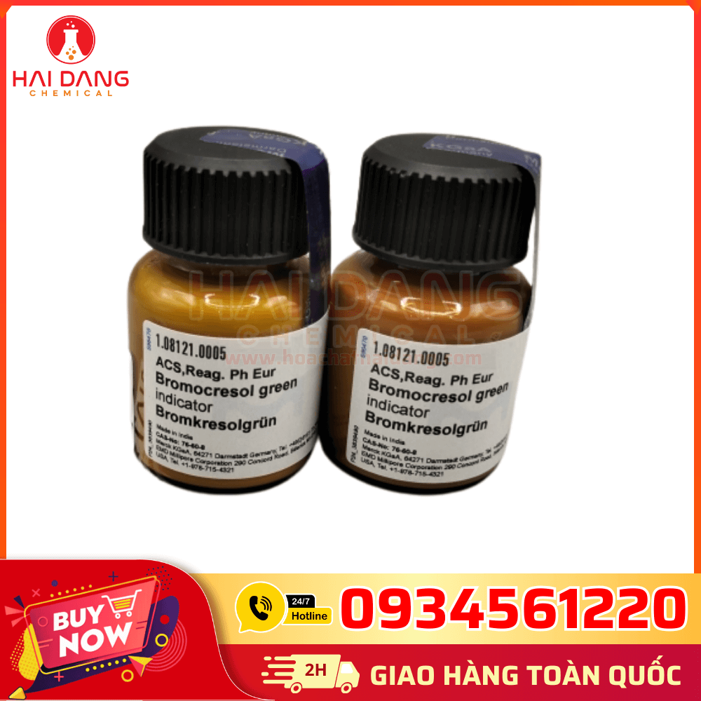 Bromocresol Green Merck Đức chỉ thị pH dùng trong hóa chất thí nghiệm.