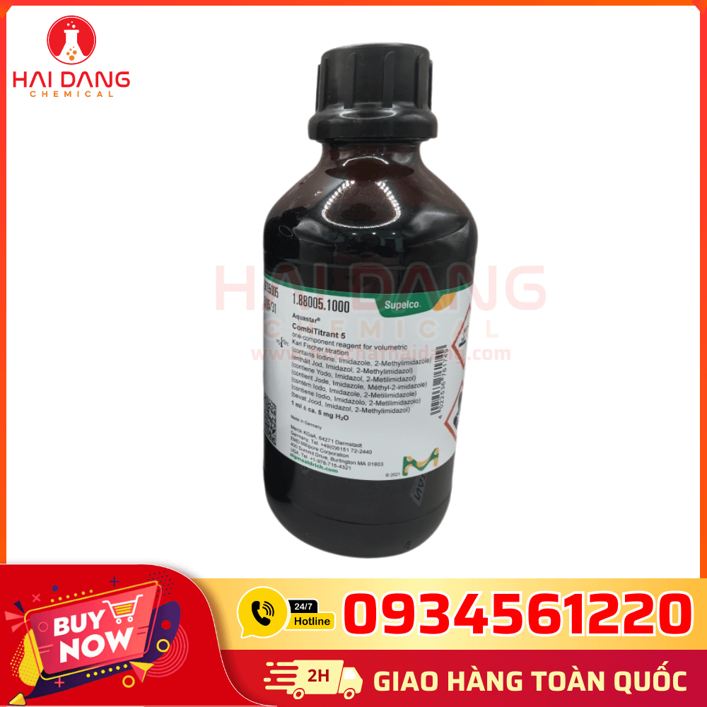 Dung dịch chuẩn Combititrant CH COOH HCl Merck dùng trong thí nghiệm.