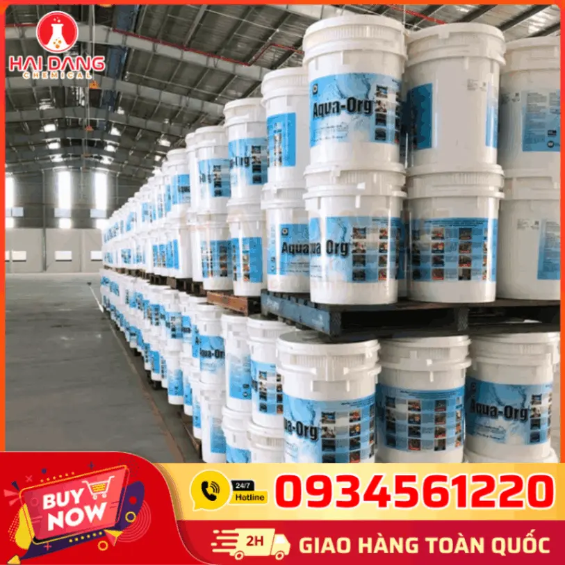 Kho Hóa Chất Hải Đăng – Chlorine Aqua Org 70% Ca(ClO)₂ 45kg Nhật Bản, Hóa Chất Xử Lý Nước Thủy Sản Cao Cấp, Diệt Khuẩn Mạnh, Cung Cấp Toàn Quốc.