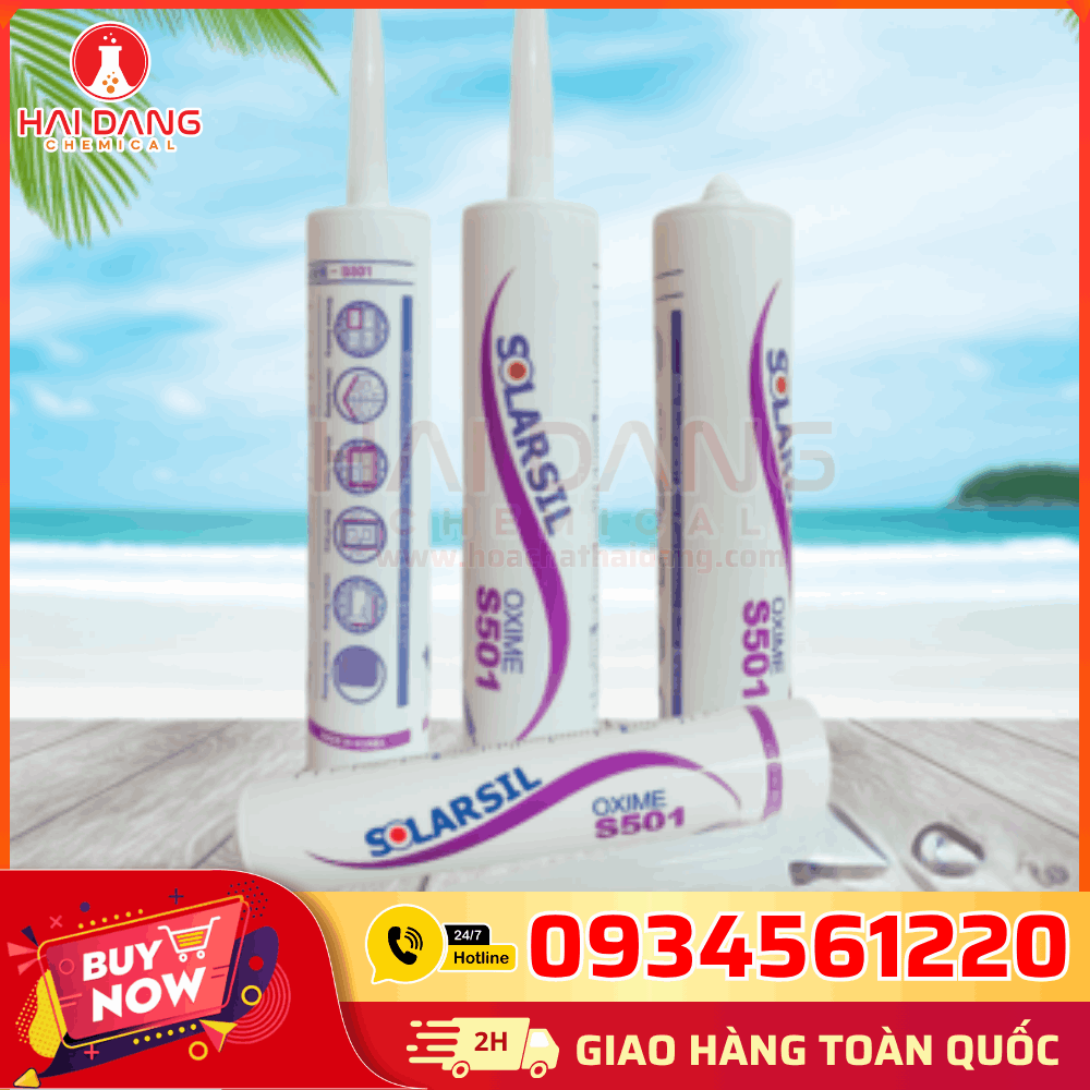 Solarsil S501 – Keo Silicone Trung Tính Dán Kính, Kim Loại, Nhôm Kính, Độ Bền Cao, Dễ Thi Công, Ngăn Nước Rò Rỉ Và Cách Nhiệt Tốt