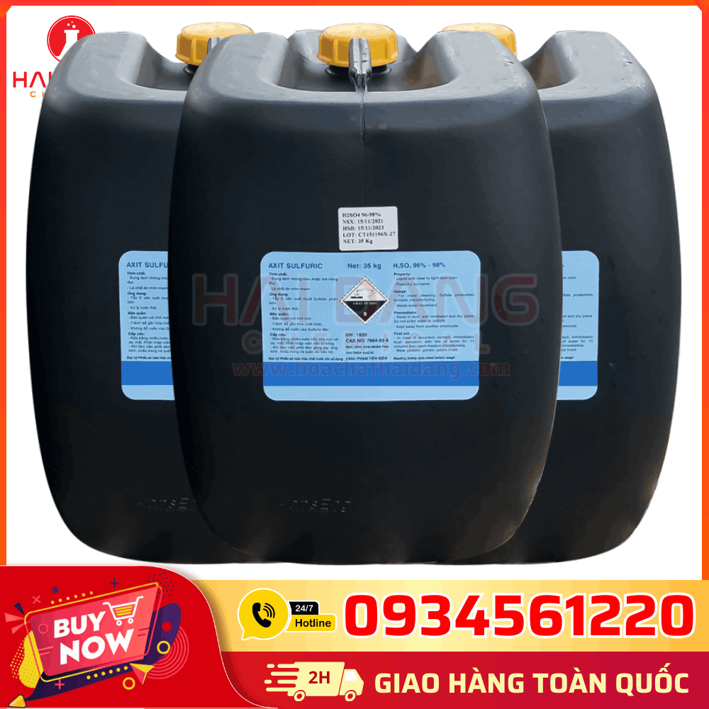 H₂SO₄ 98% – Dung Dịch Axit Sunfuric Cho Xi Mạ, Tẩy Rửa Kim Loại