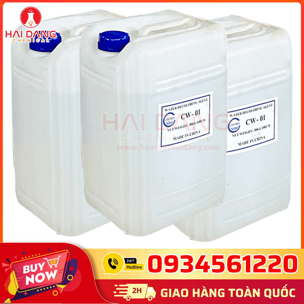 CW-01 Polymer Cation – Hóa Chất Khử Màu Trong Xử Lý Nước Thải Dệt Nhuộm, Giấy, In Ấn