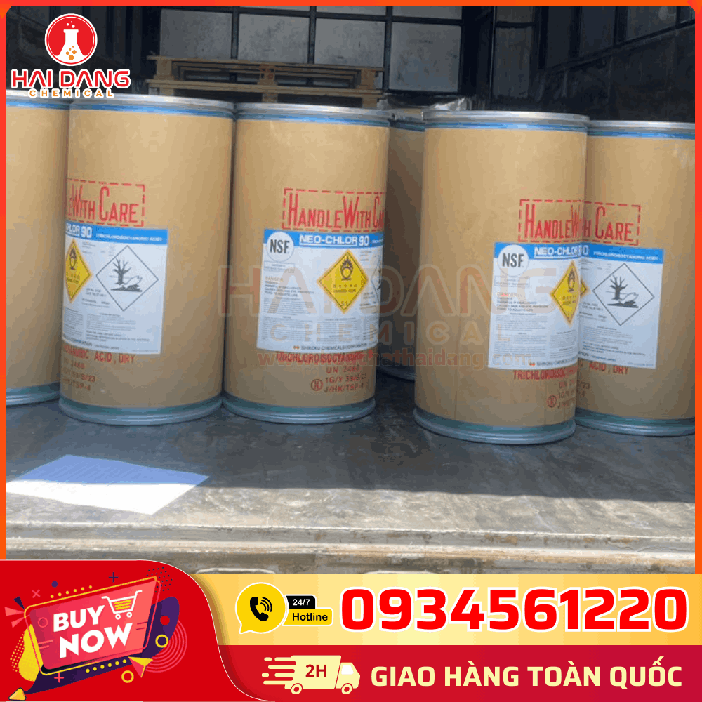 Kho Hóa Chất TCCA Shikoku 90% Nhật Bản Viên 200g – Hóa Chất Hải Đăng Cung Cấp Toàn Quốc, COA MSDS Đầy Đủ, Hàng Chính Hãng, Uy Tín Chất Lượng Cao