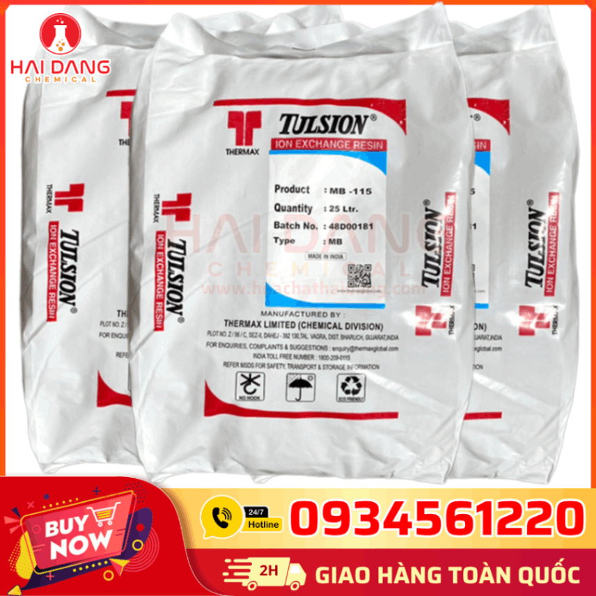 Tulsion Mixbed MB-115 Thermax India – Hạt Trao Đổi Ion Cation & Anion, Dùng Cho Hệ Thống Lọc Nước Tinh Khiết