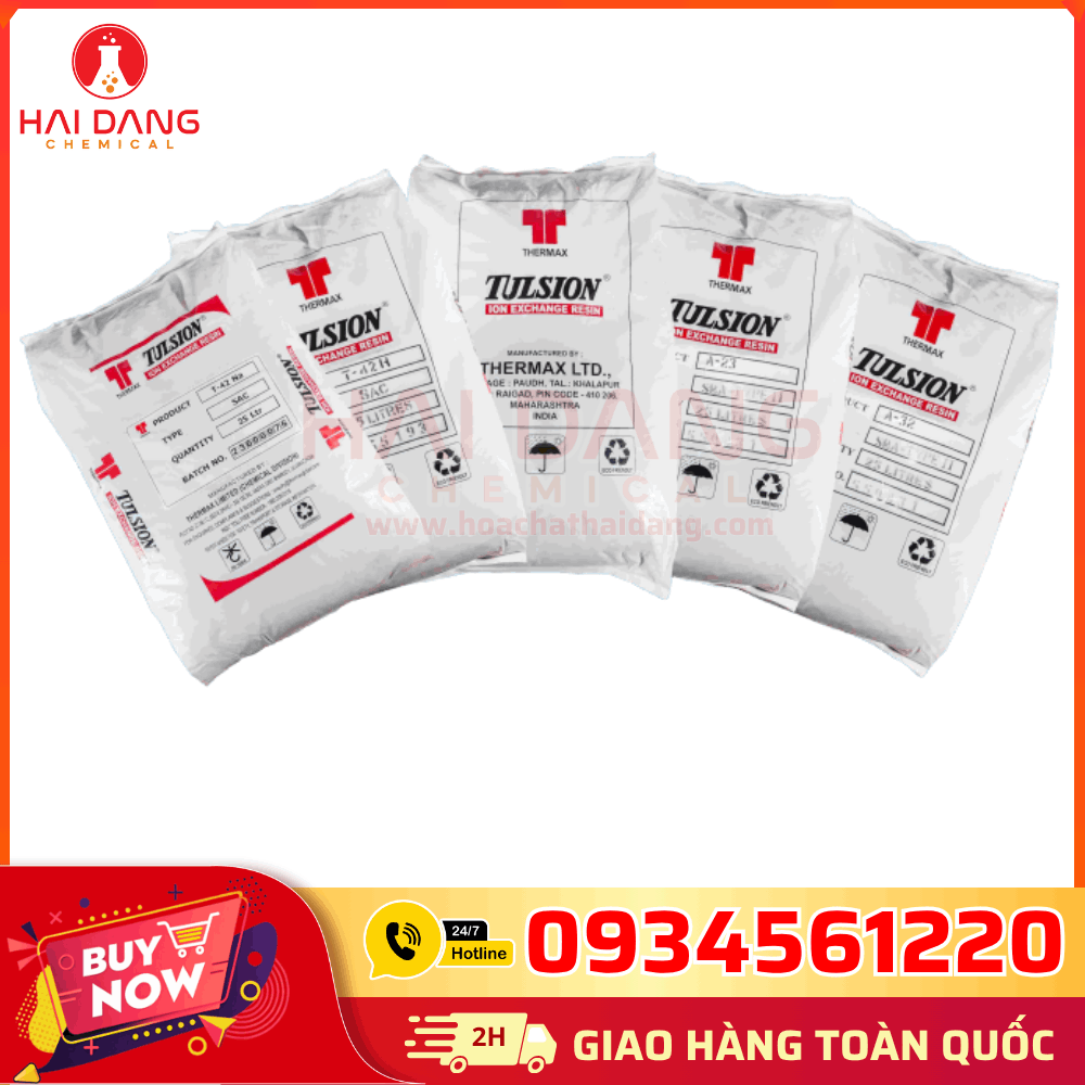Kho Hàng Hạt Trao Đổi Ion Tulsion Ấn Độ – Hóa Chất Hải Đăng Cung Cấp Toàn Quốc, COA MSDS Đầy Đủ