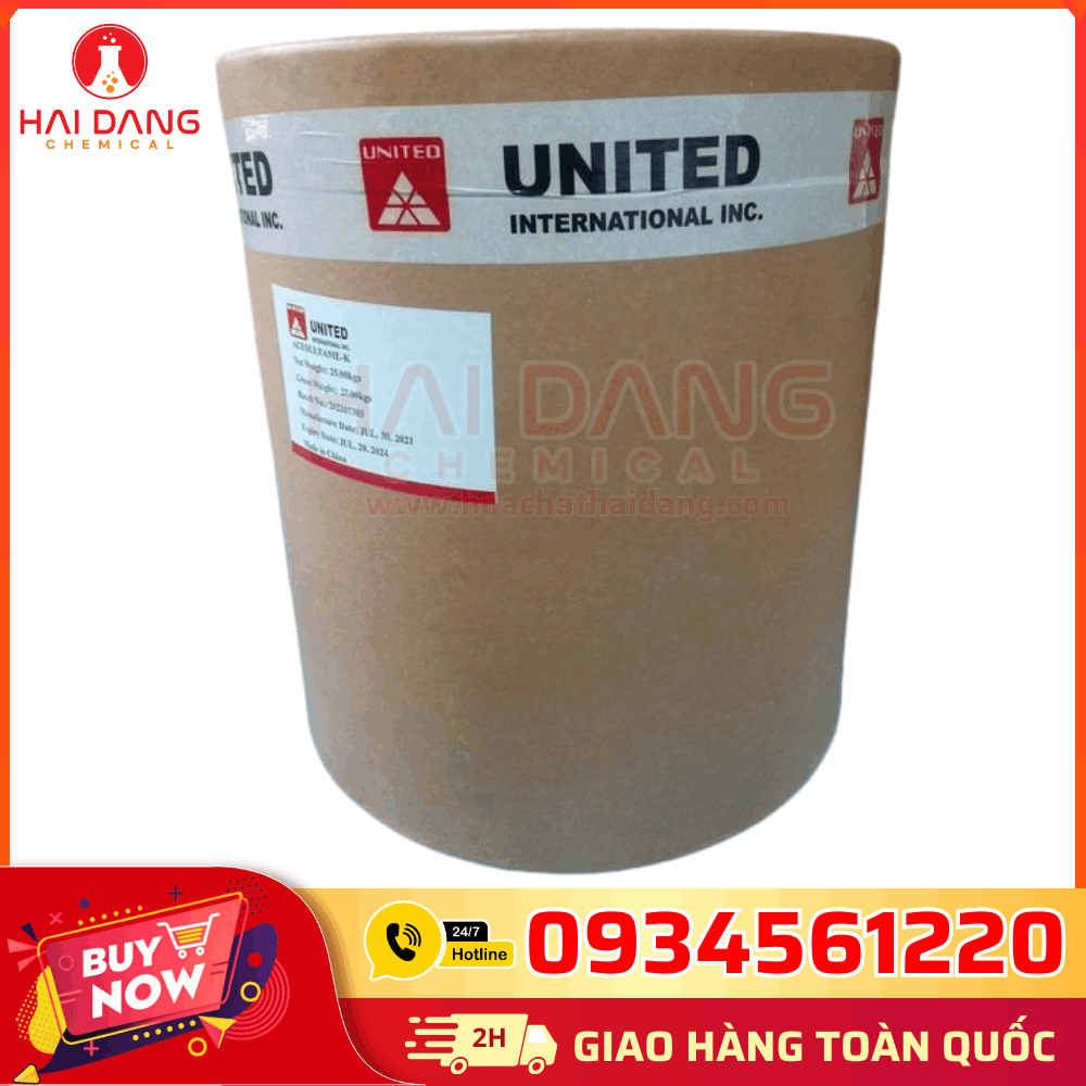 Acesulfame K C₄H₄KNO₄S 99% Trung Quốc 25kg/thùng – Hóa Chất Hải Đăng