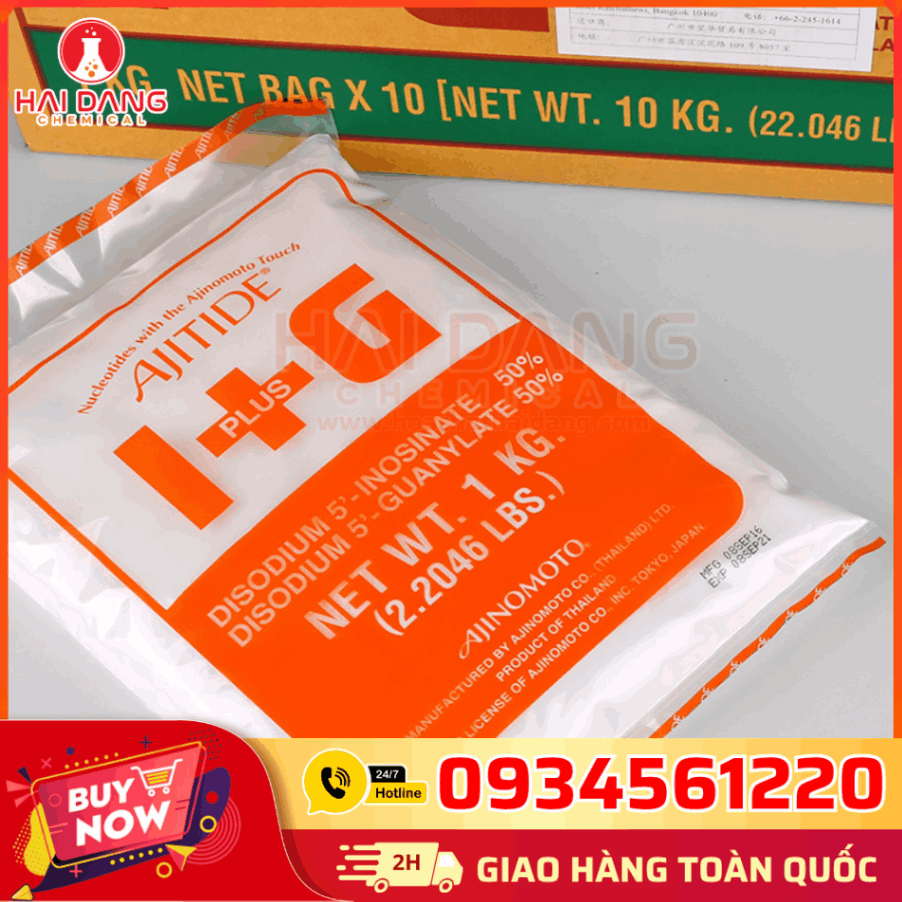 Phụ gia I+G Ajitide 1kg Thái Lan – Dạng bột trắng, tan nhanh, kết hợp hiệu quả với bột ngọt, dùng trong thực phẩm chế biến, nước sốt và hạt nêm.